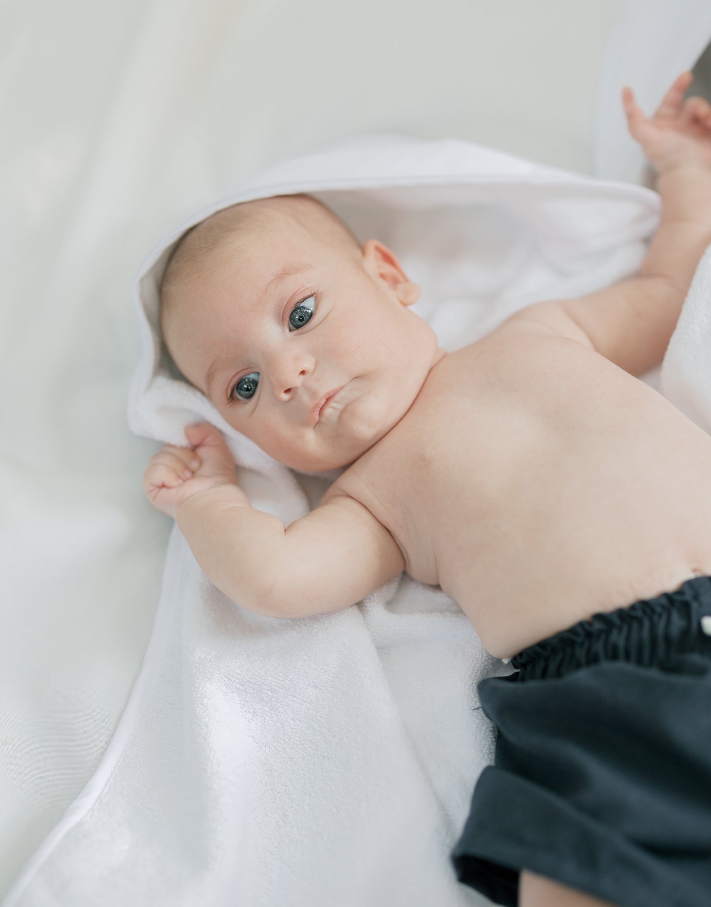 Toalla con capucha piqué blanco