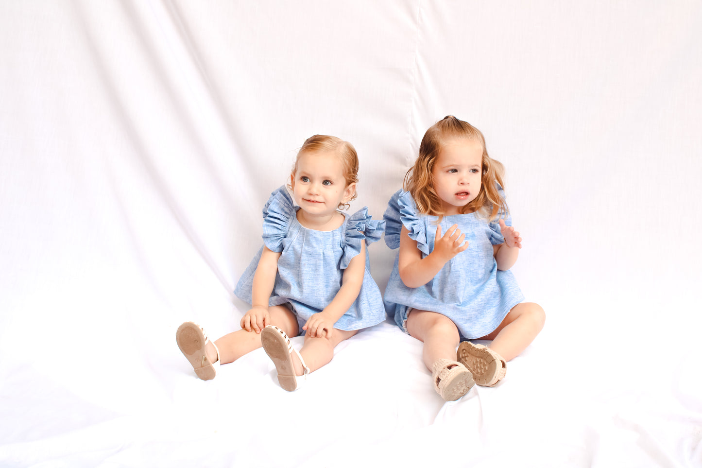 Vestido lino conjunto calzoncito