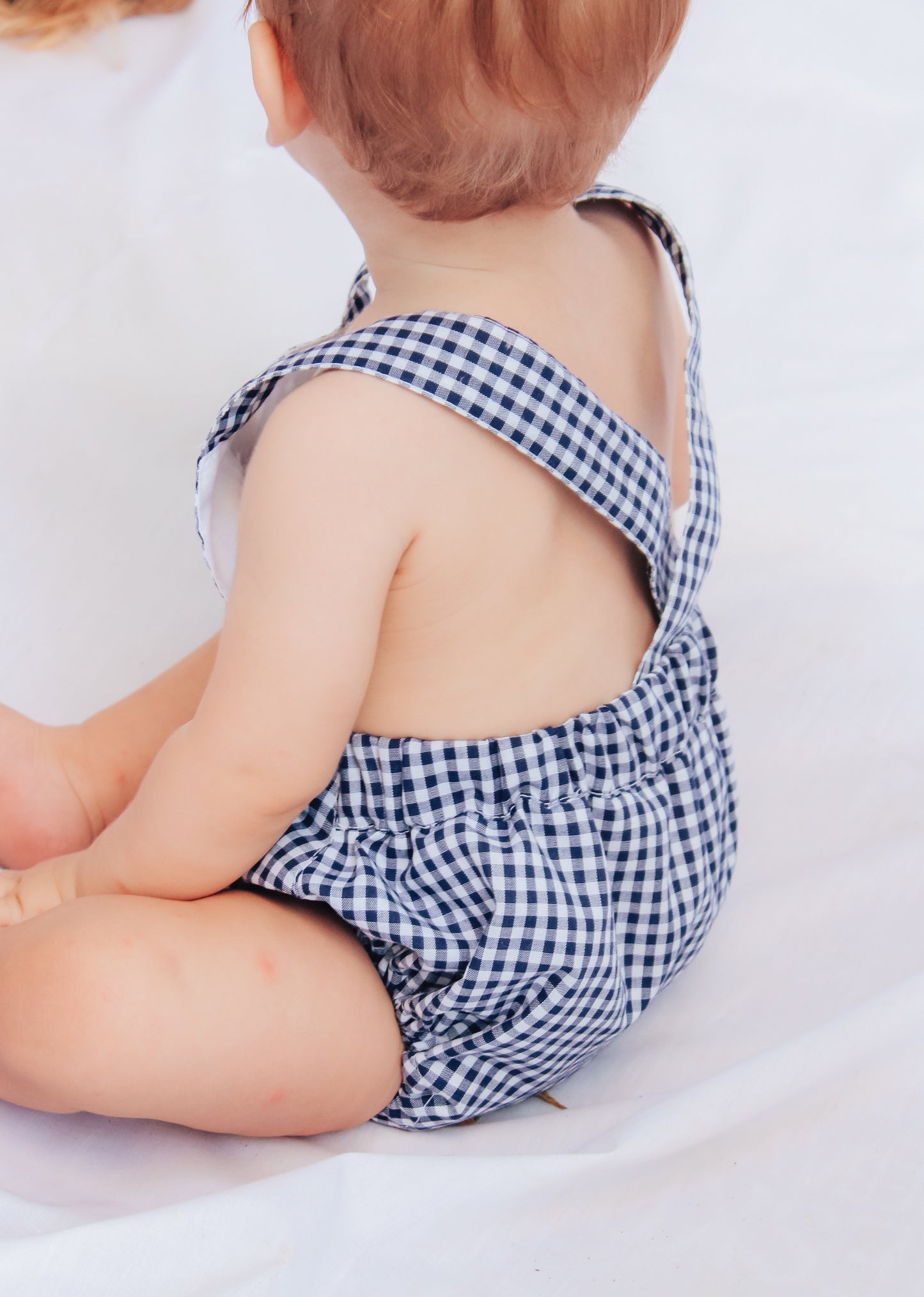 Bombacho peto cuadros azul marino