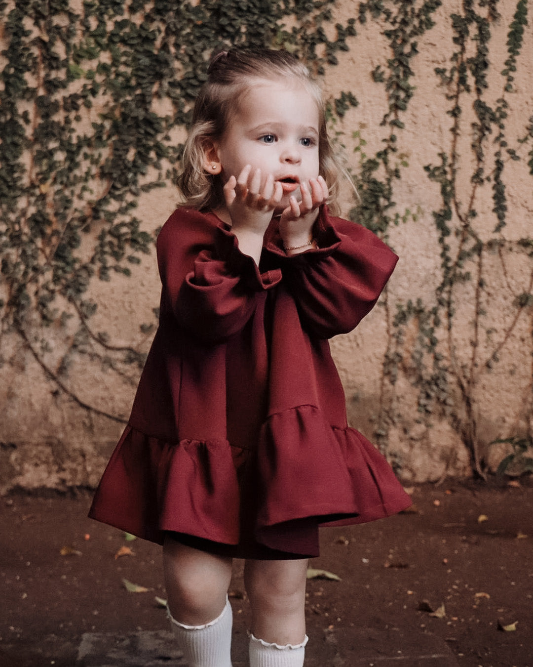 Vestido Crepé Manga Larga