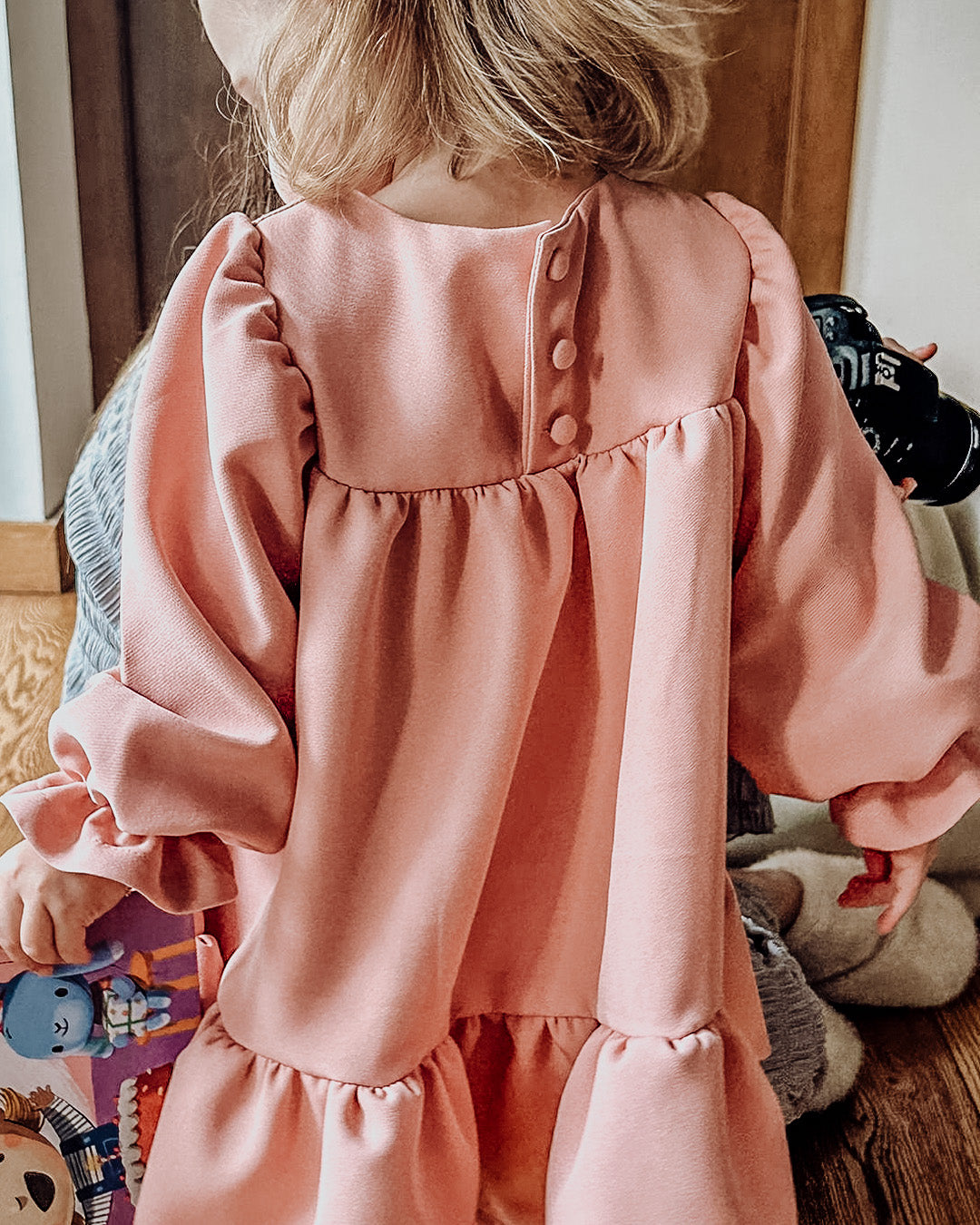 Vestido Crepé Manga Larga