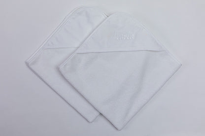 Toalla con capucha piqué blanco