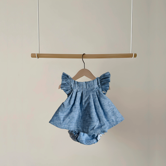 Vestido  lino conjunto calzoncito